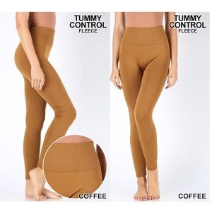 New! Coffee Fleece Lined Leggings